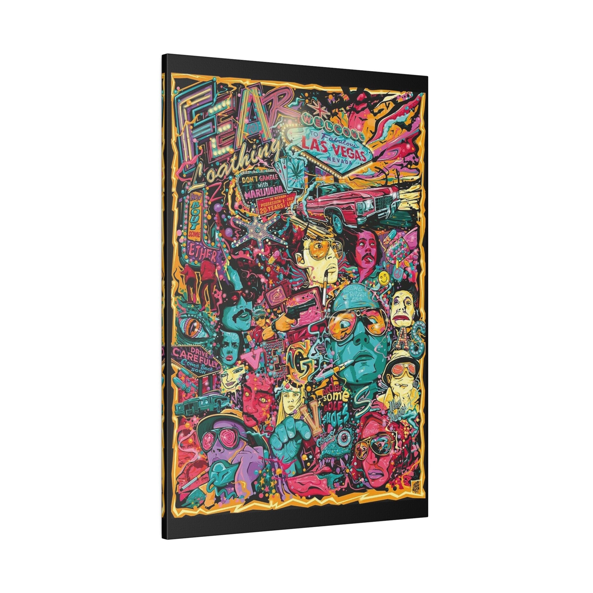 Fear and Loathing In Las Vegas Abstract Animated Poster Custom Canvas Wall Print
