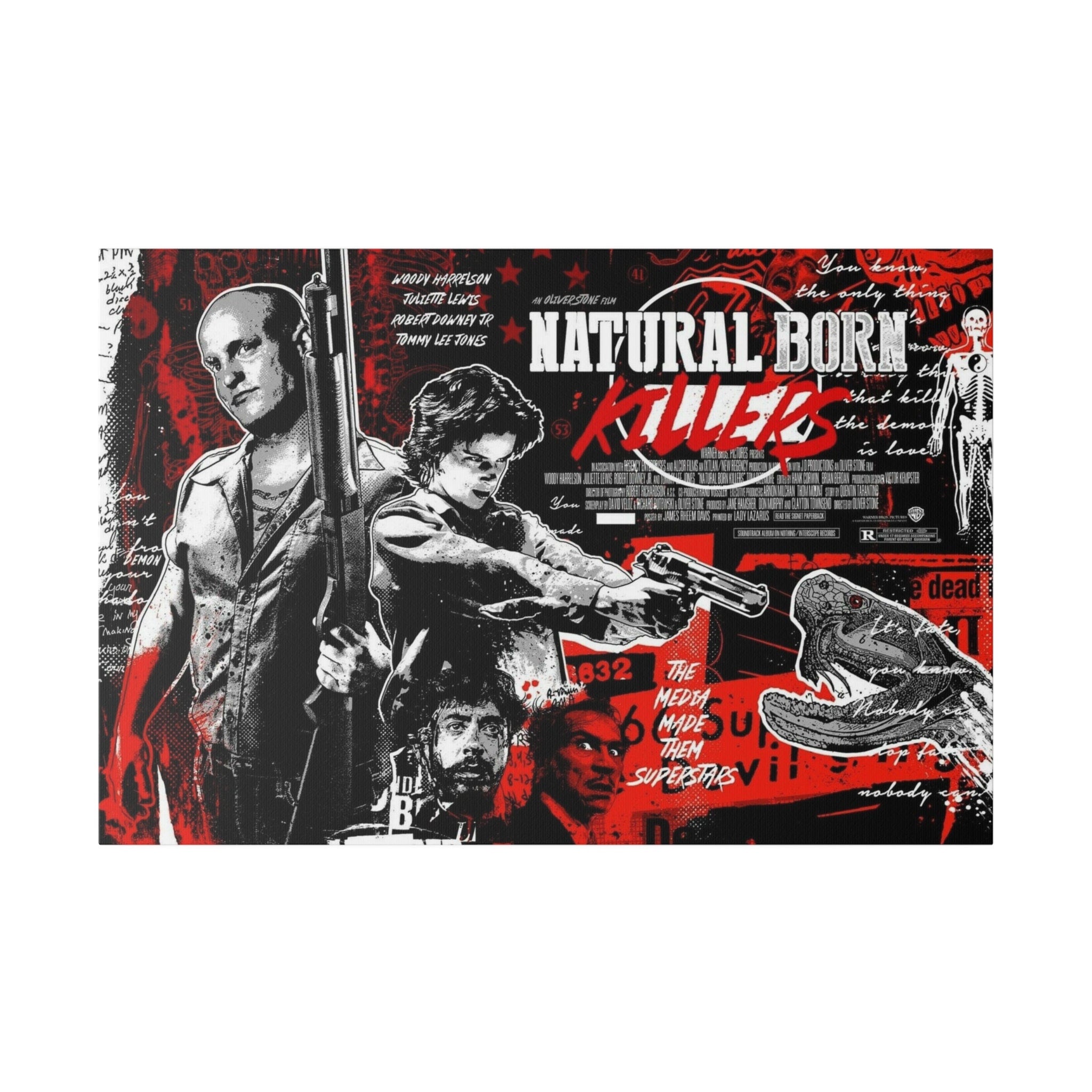 Natural Born Killers Abstract Animated Movie Poster Custom Canvas Wall Print