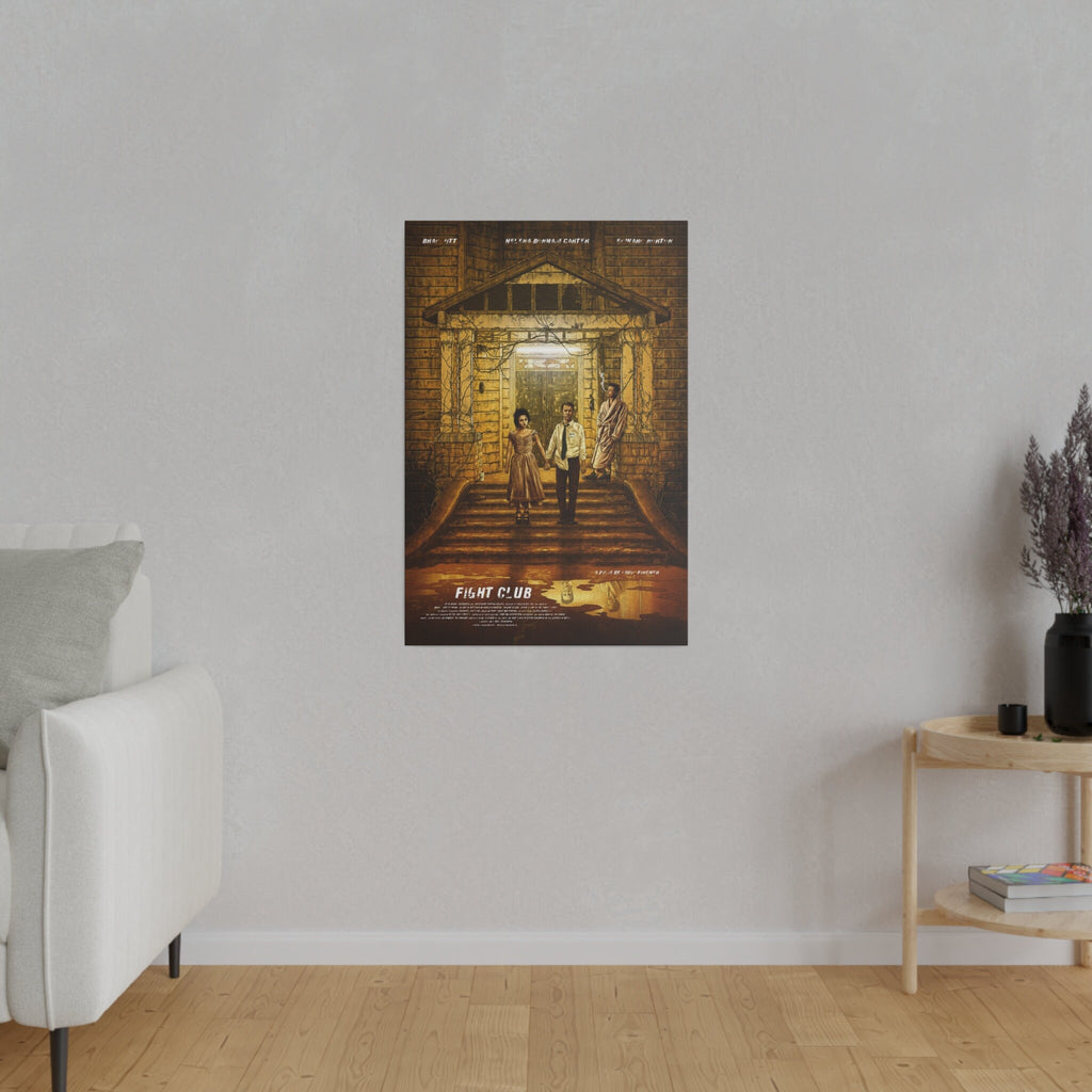 Fight Club Animated Movie Poster Custom Canvas Wall Print
