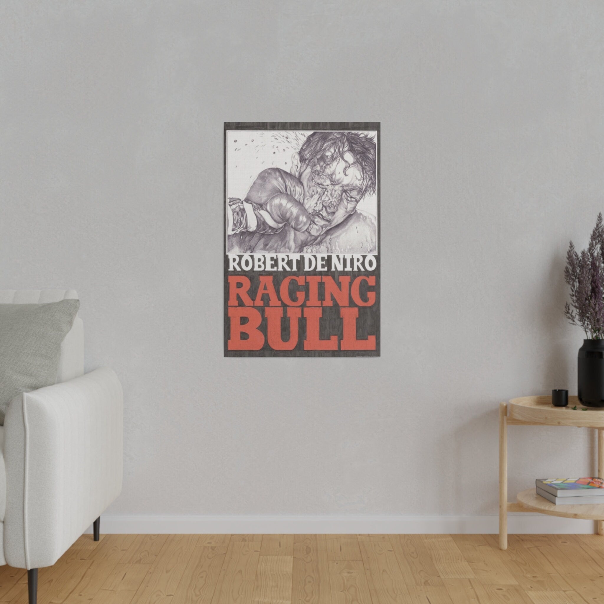 Raging Bull Sketched Poster Custom Canvas Wall Print