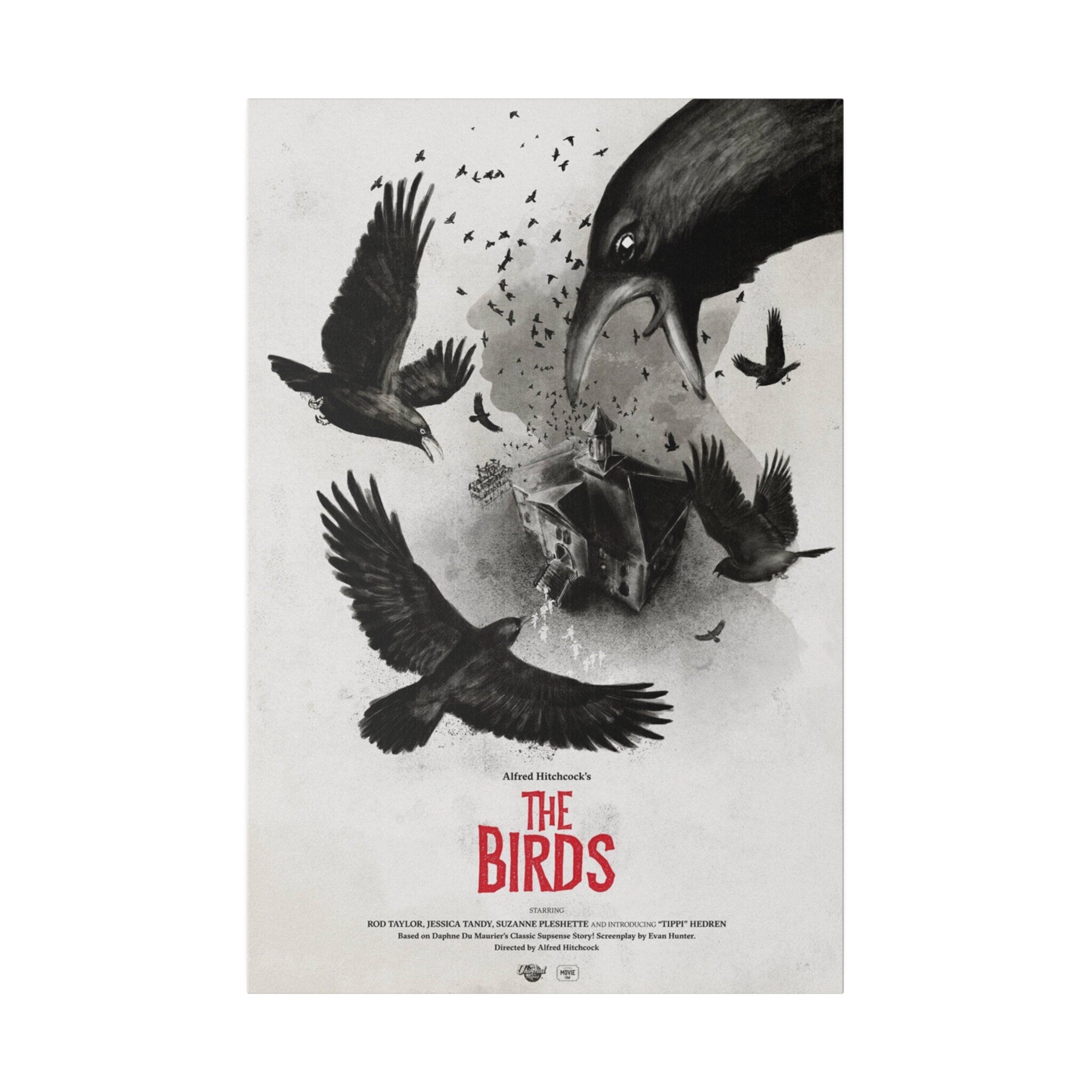Alfred Hitchcock's The Birds Movie Poster Custom Canvas Wall Print