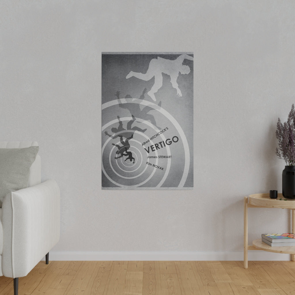 Alfred Hitchcock's Vertigo B/W Movie Poster Custom Canvas Wall Print