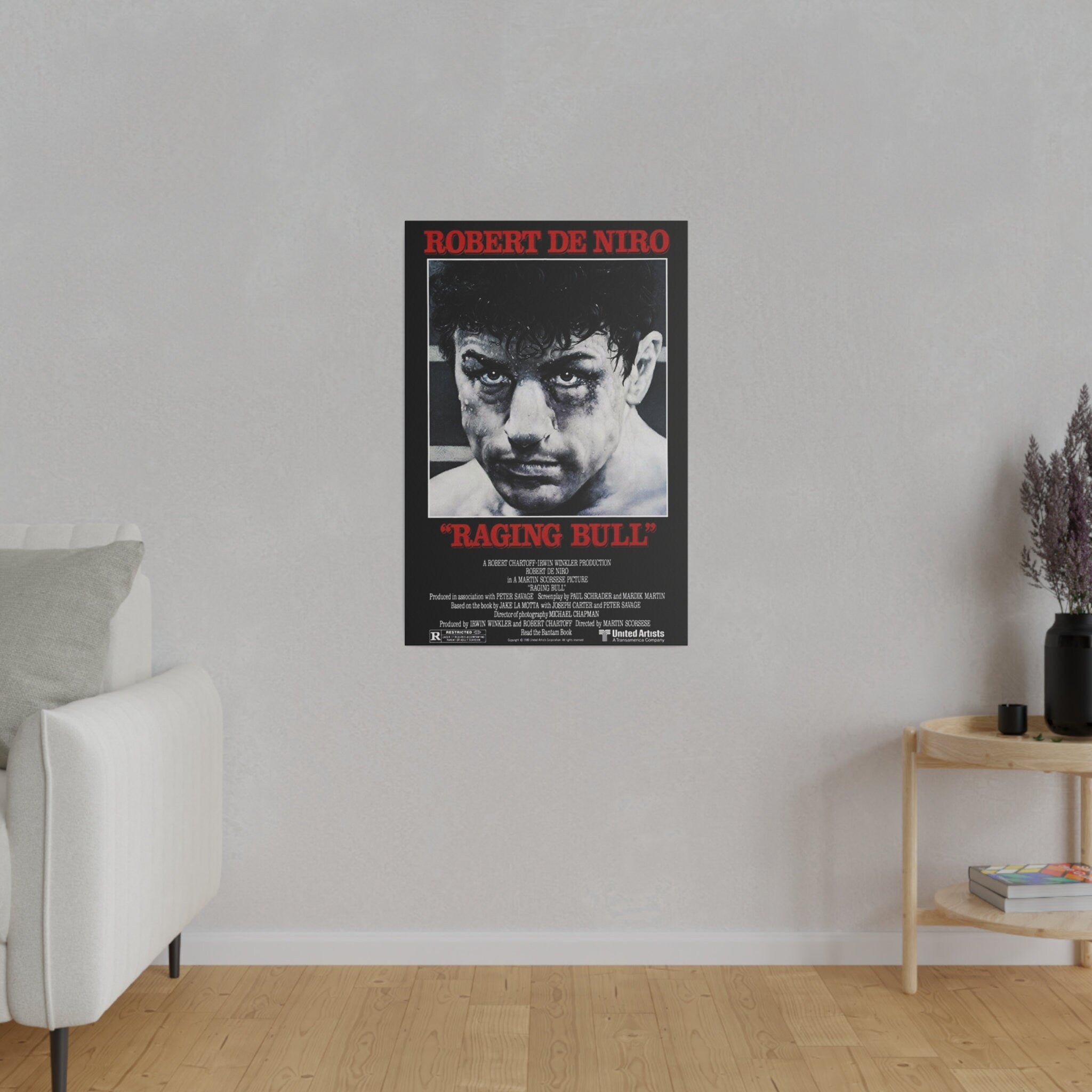Raging Bull Movie Poster Custom Canvas Wall Print