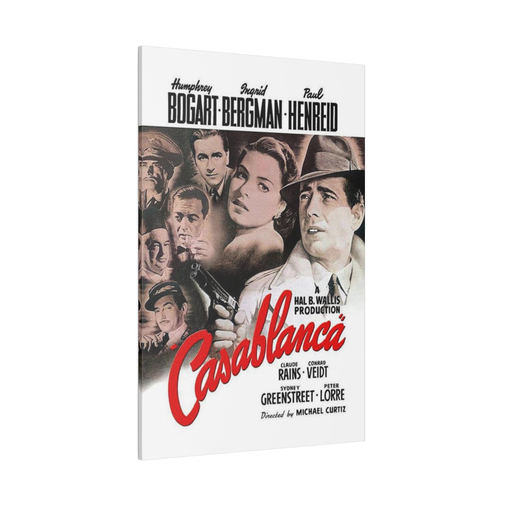 Casablanca Vintage Movie Poster Custom Canvas Wall Print