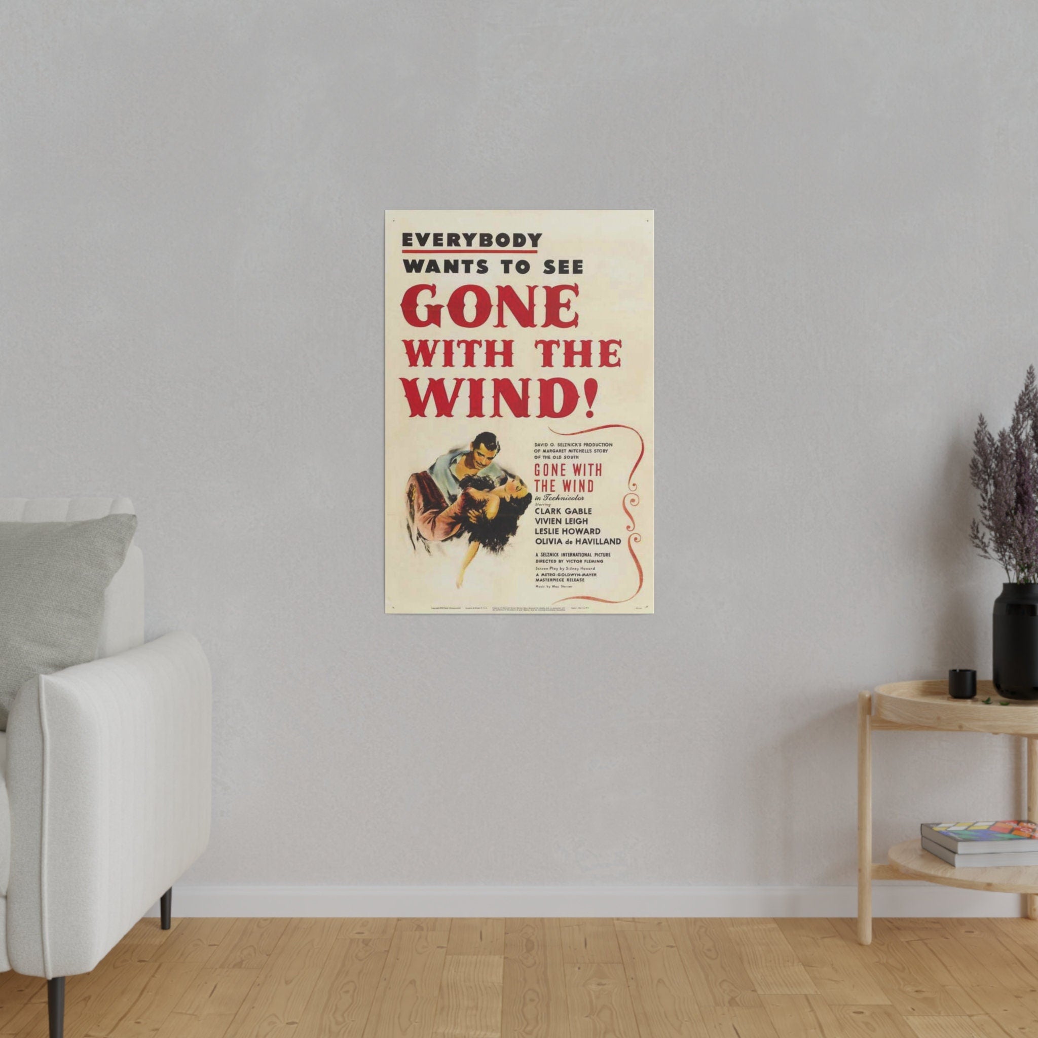 Gone With The Wind Vintage Movie Poster Custom Canvas Wall Print