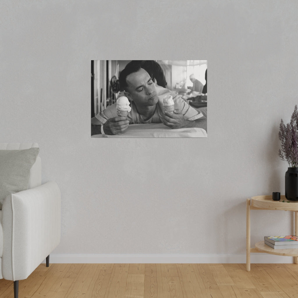 Forrest Gump Ice Cream B/W Custom Canvas Wall Print
