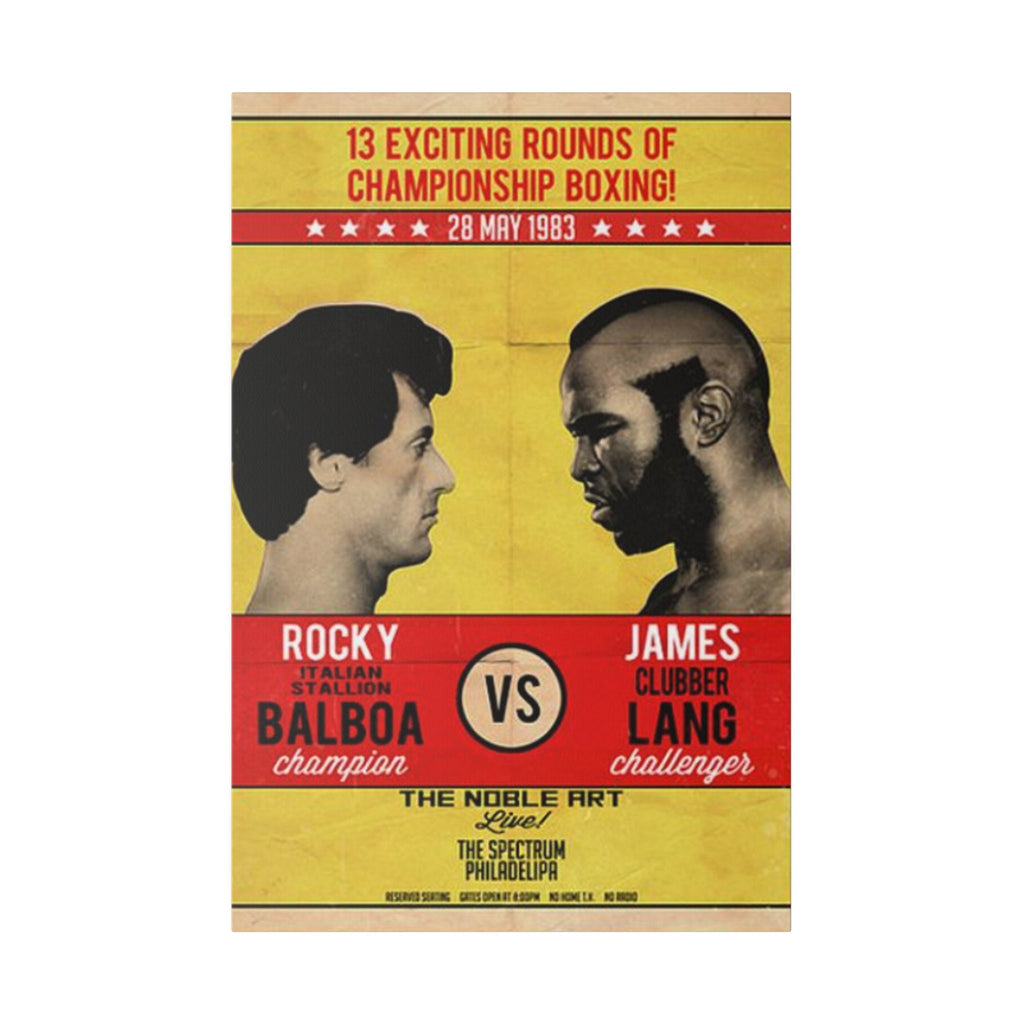 Rocky Vs. James Clubber Lang Fight Poster Custom Canvas Wall Print