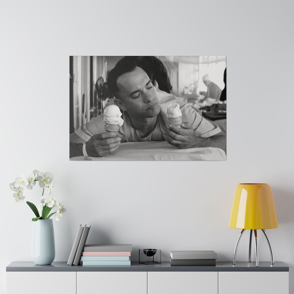 Forrest Gump Ice Cream B/W Custom Canvas Wall Print