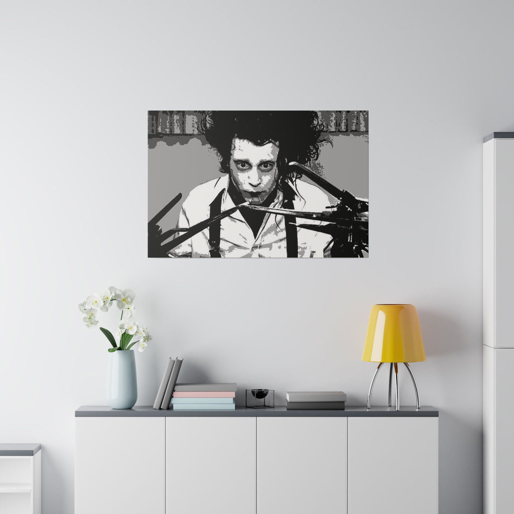 Edward Scissorhands B/W Abstract Custom Canvas Wall Print