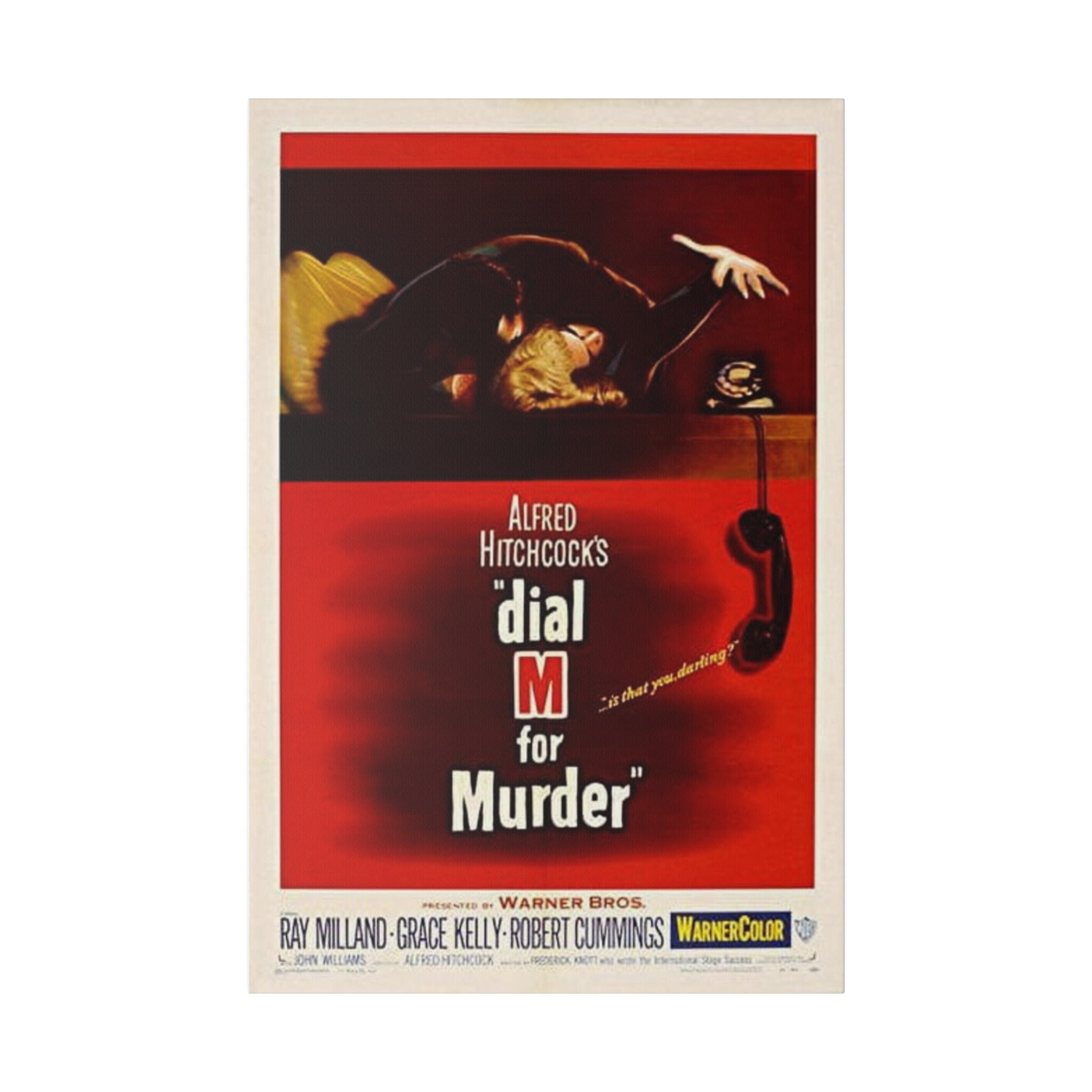 Alfred Hitchcock's Dial M For Murder Vintage Movie Poster Custom Canvas Wall Print