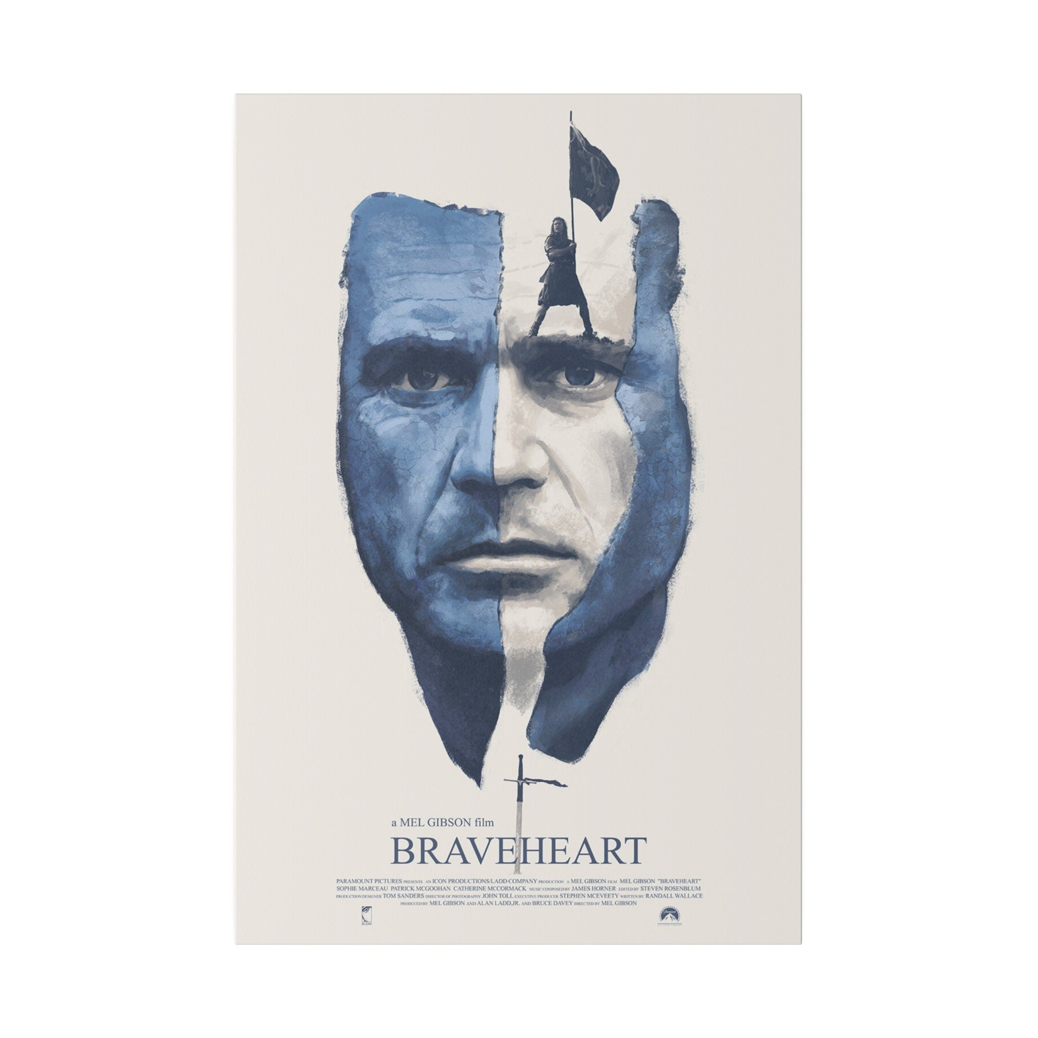 Braveheart The Face Of William Wallace Custom Canvas Movie Poster