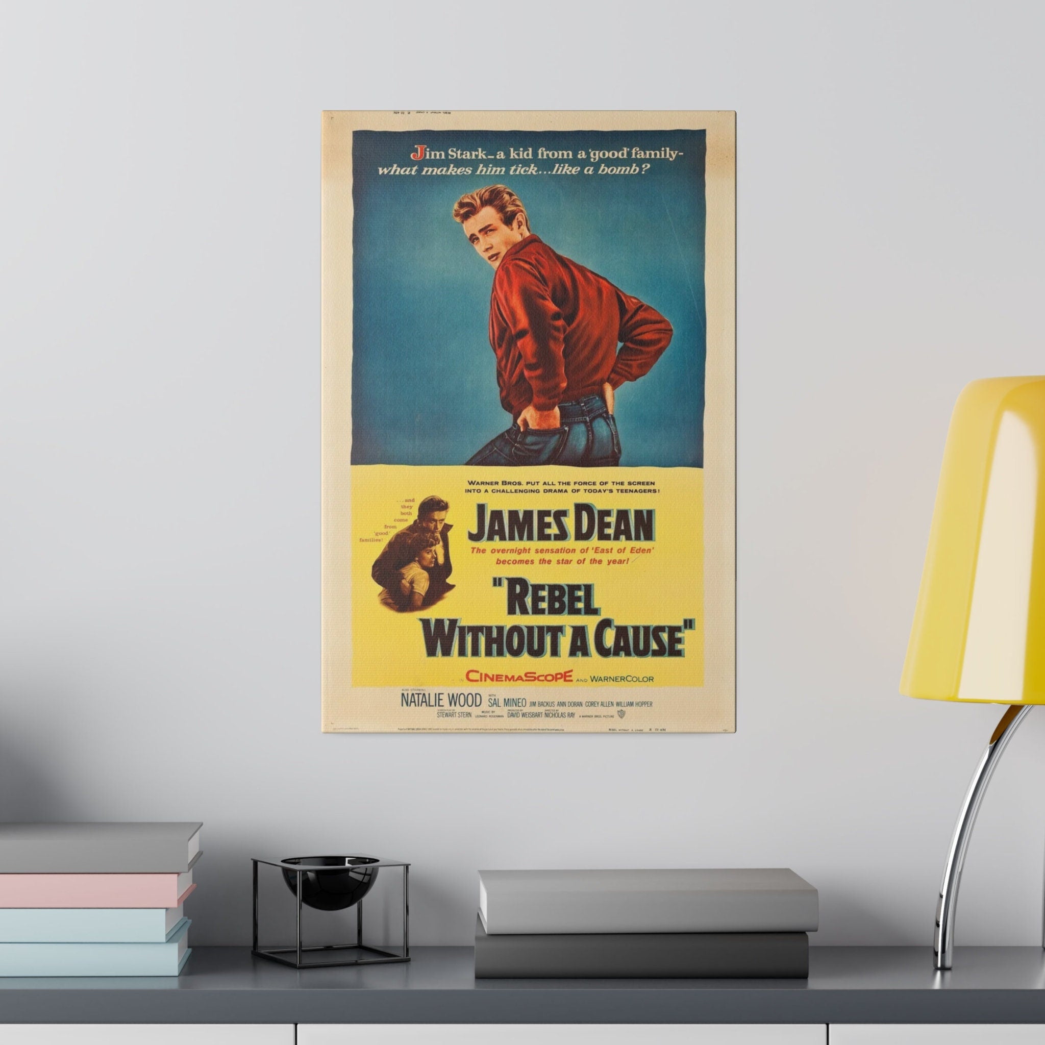 James Dean Rebel Without A Cause Vintage Movie Poster Custom Canvas Wall Print