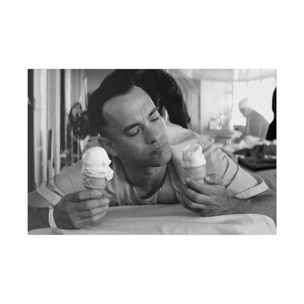 Forrest Gump Ice Cream B/W Custom Canvas Wall Print
