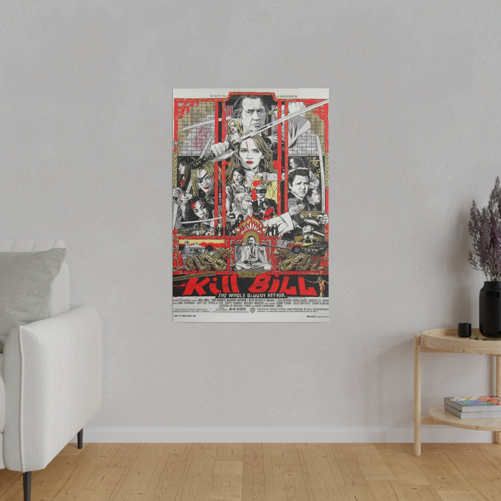 Kill Bill Animated Comic Movie Poster Custom Canvas Wall Print