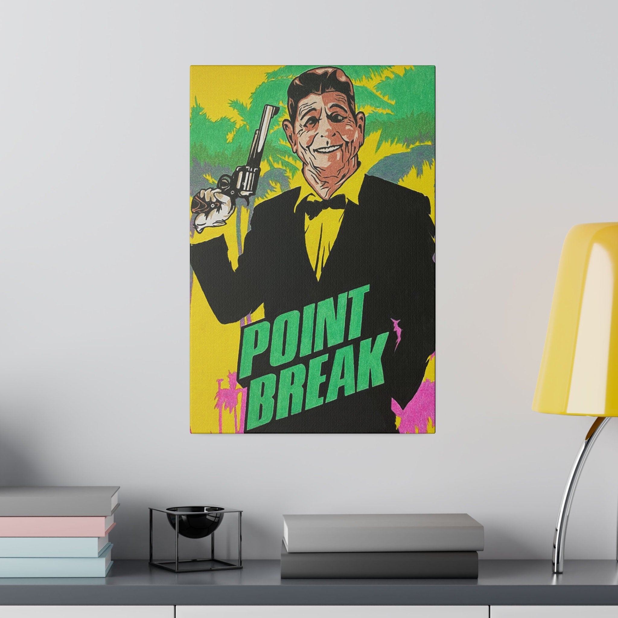 Point Break Reagan Color Blast Custom Canvas Wall Print