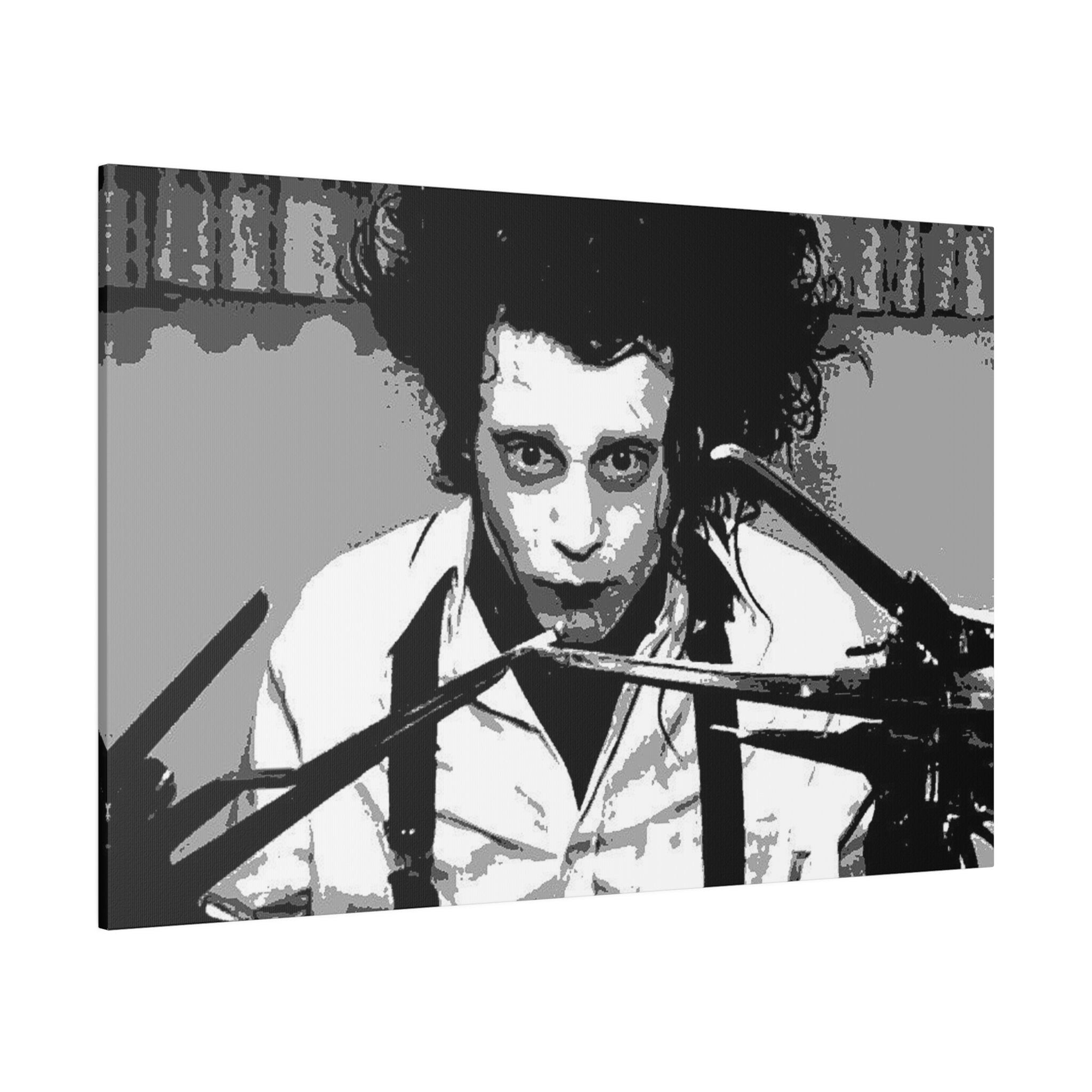 Edward Scissorhands B/W Abstract Custom Canvas Wall Print