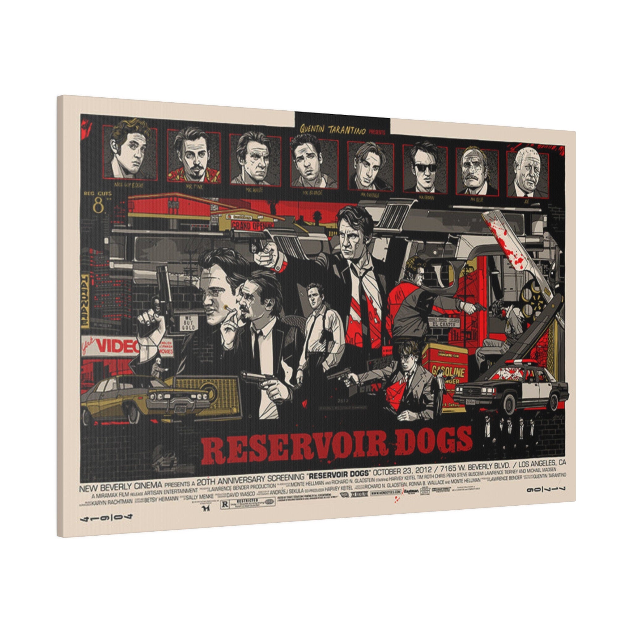 Reservoir Dogs Comic Book Style Movie Poster Custom Canvas Wall Print