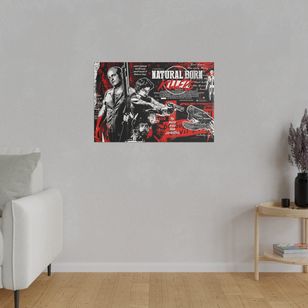 Natural Born Killers Abstract Animated Movie Poster Custom Canvas Wall Print