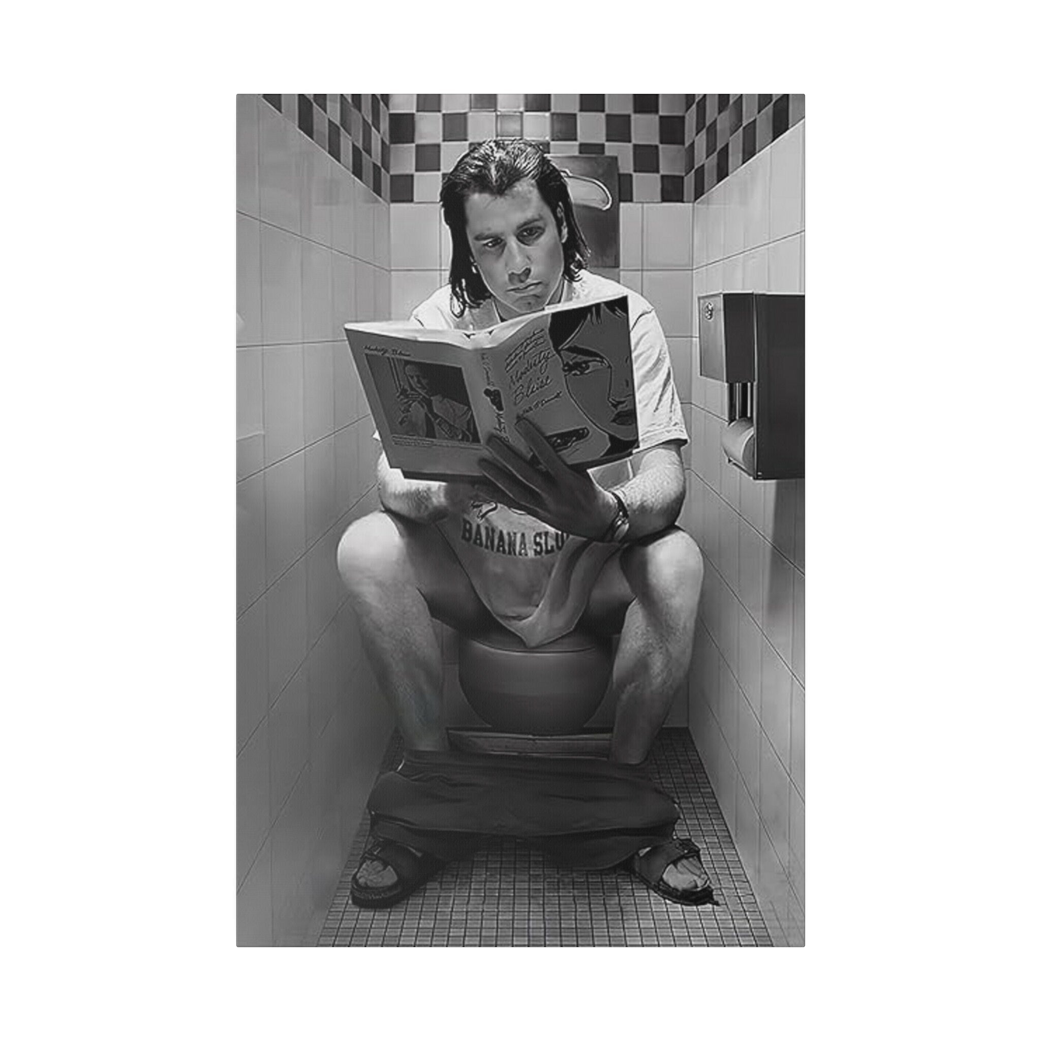 Pulp Fiction Vincent Vega Toilet Custom Canvas Wall Print