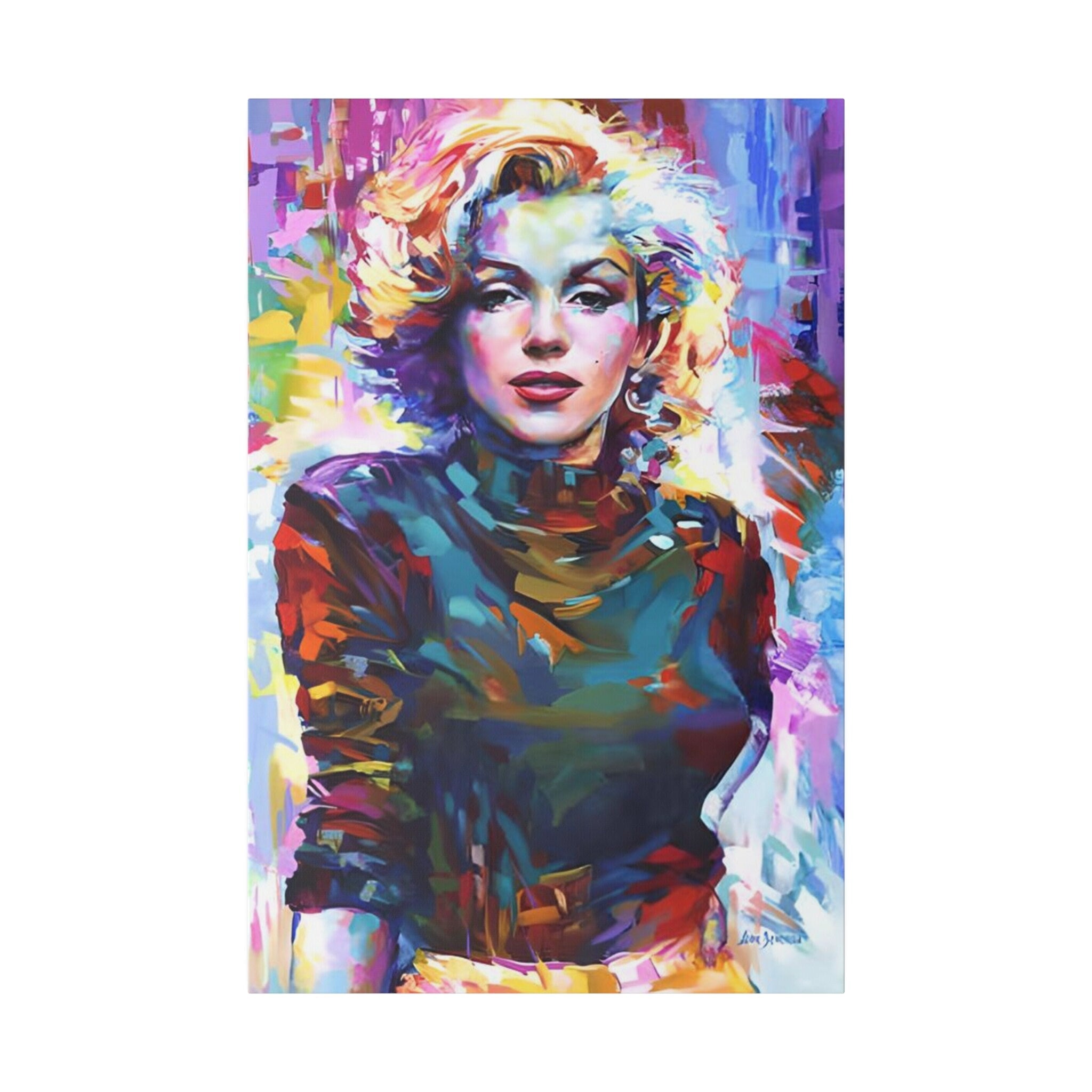 Marilyn Monroe Abstract Art Color Painting Custom Canvas Wall Print