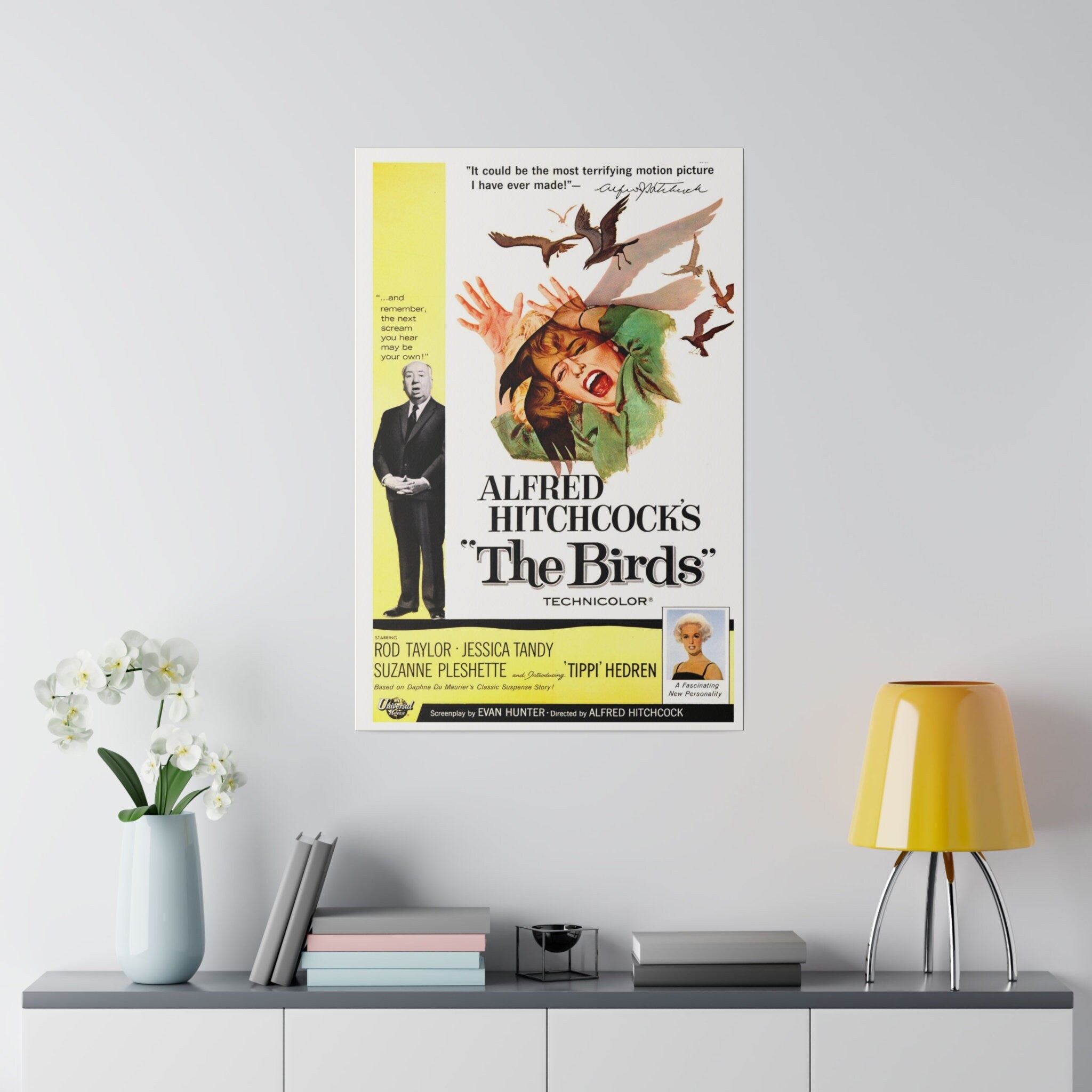 Alfred Hitchcock's The Birds Vintage Movie Poster Custom Canvas Wall Print