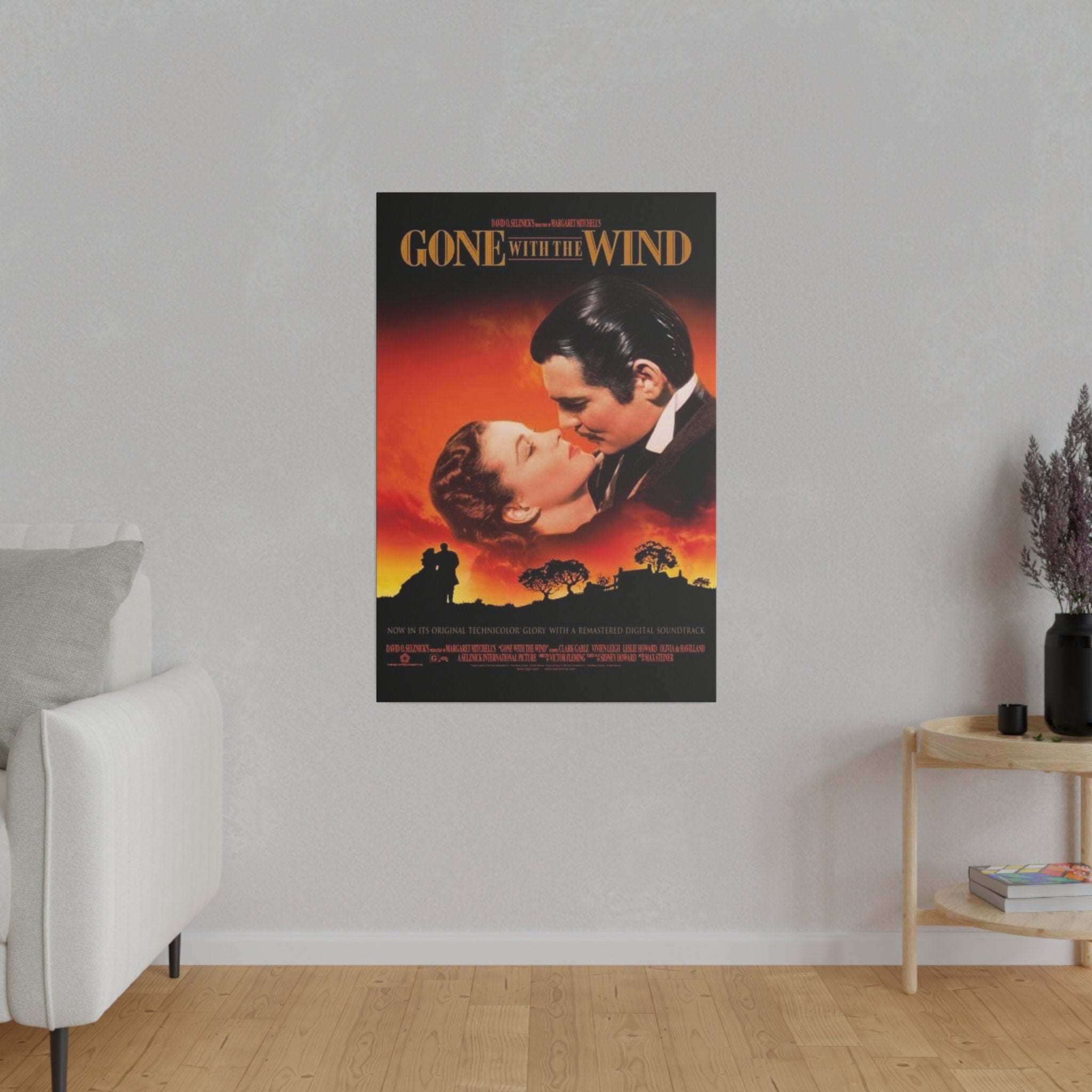 Gone With The Wind Movie Poster Custom Canvas Wall Print