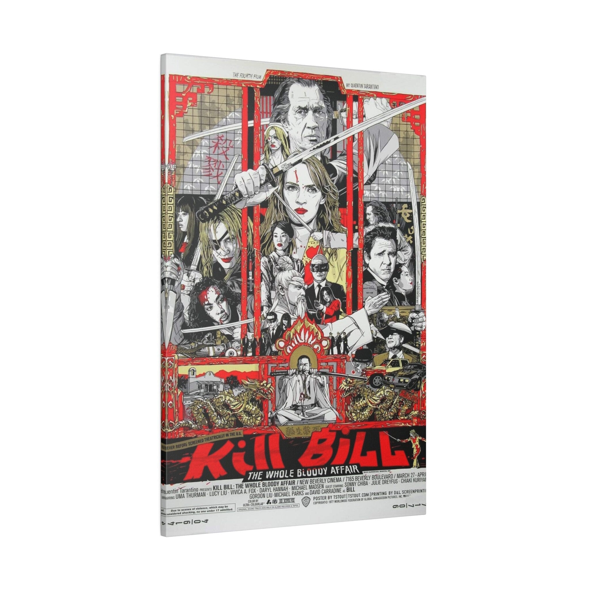 Kill Bill Animated Comic Movie Poster Custom Canvas Wall Print