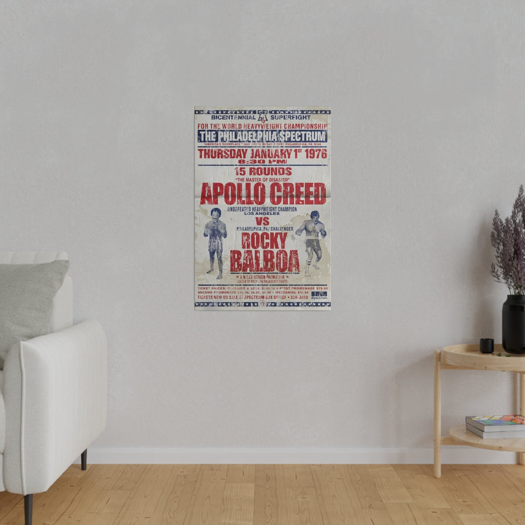Rocky Vs. Apollo Fight Poster Custom Canvas Wall Print