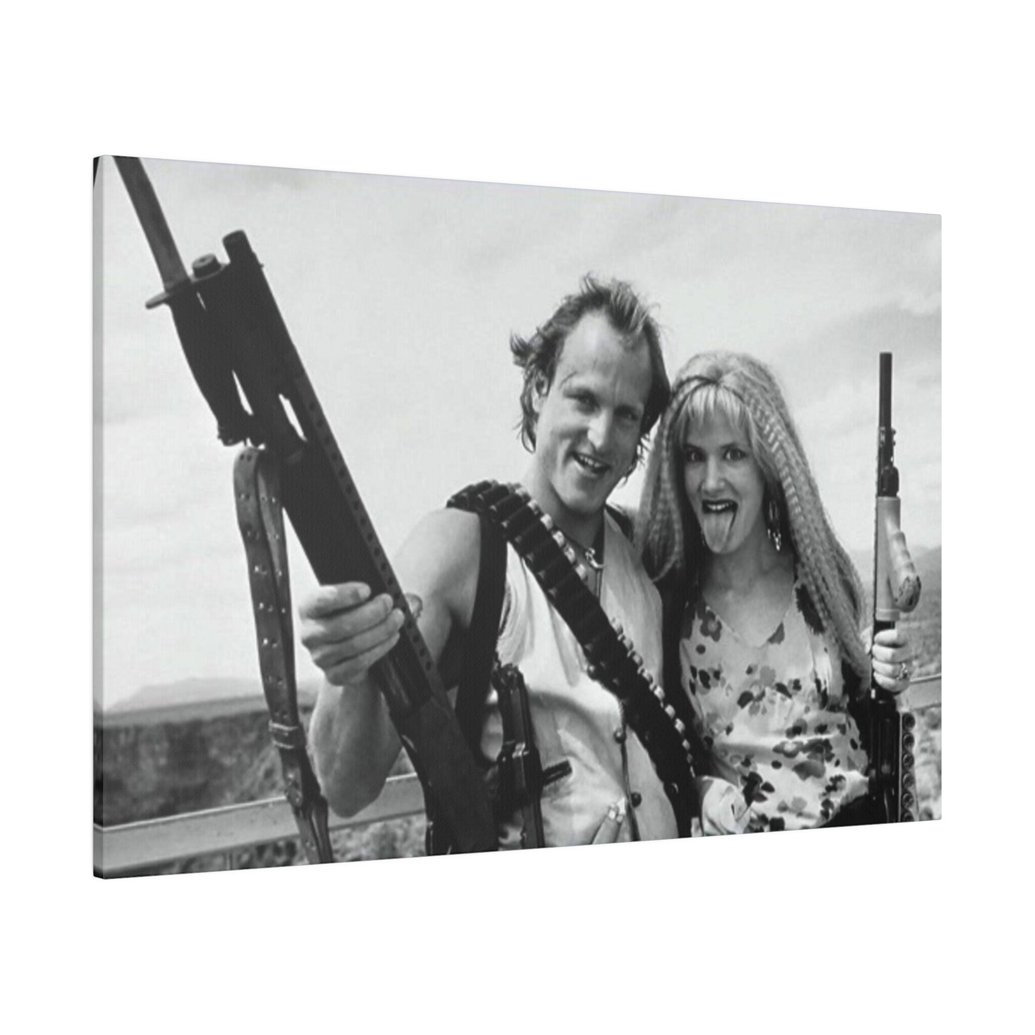 Natural Born Killers Mickey and Mallory B/W Custom Canvas Wall Print