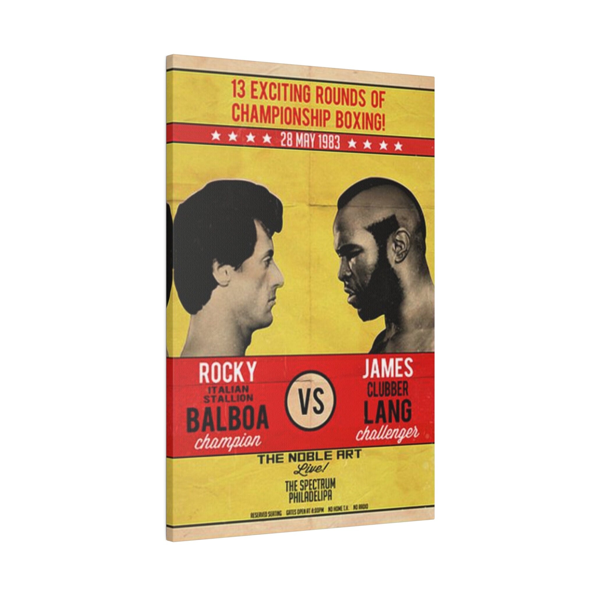 Rocky Vs. James Clubber Lang Fight Poster Custom Canvas Wall Print