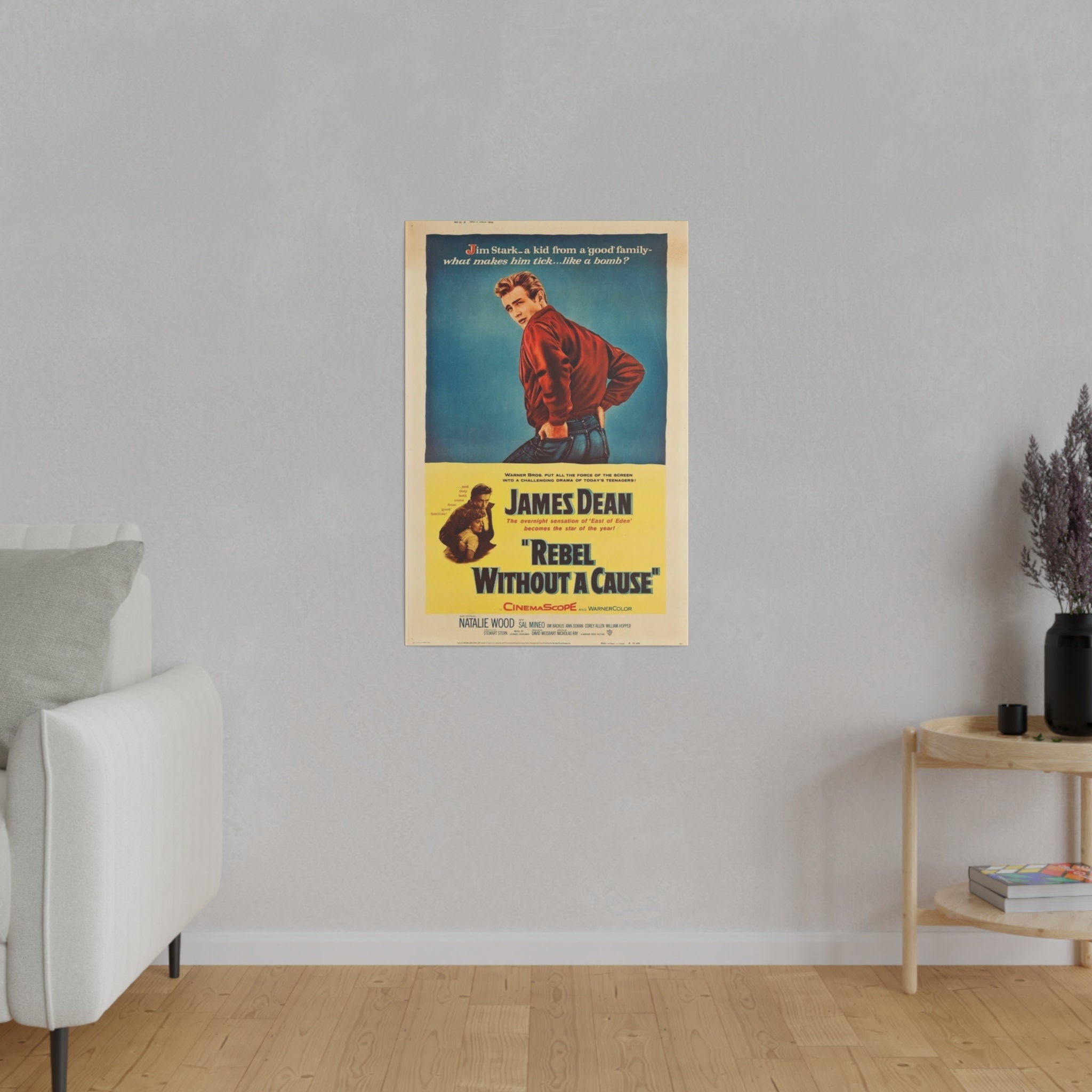 James Dean Rebel Without A Cause Vintage Movie Poster Custom Canvas Wall Print