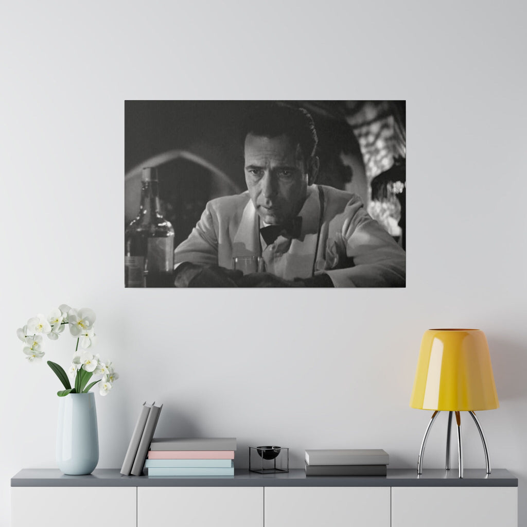 Casablanca Rick Humphrey Bogart B/W Custom Canvas Wall Print