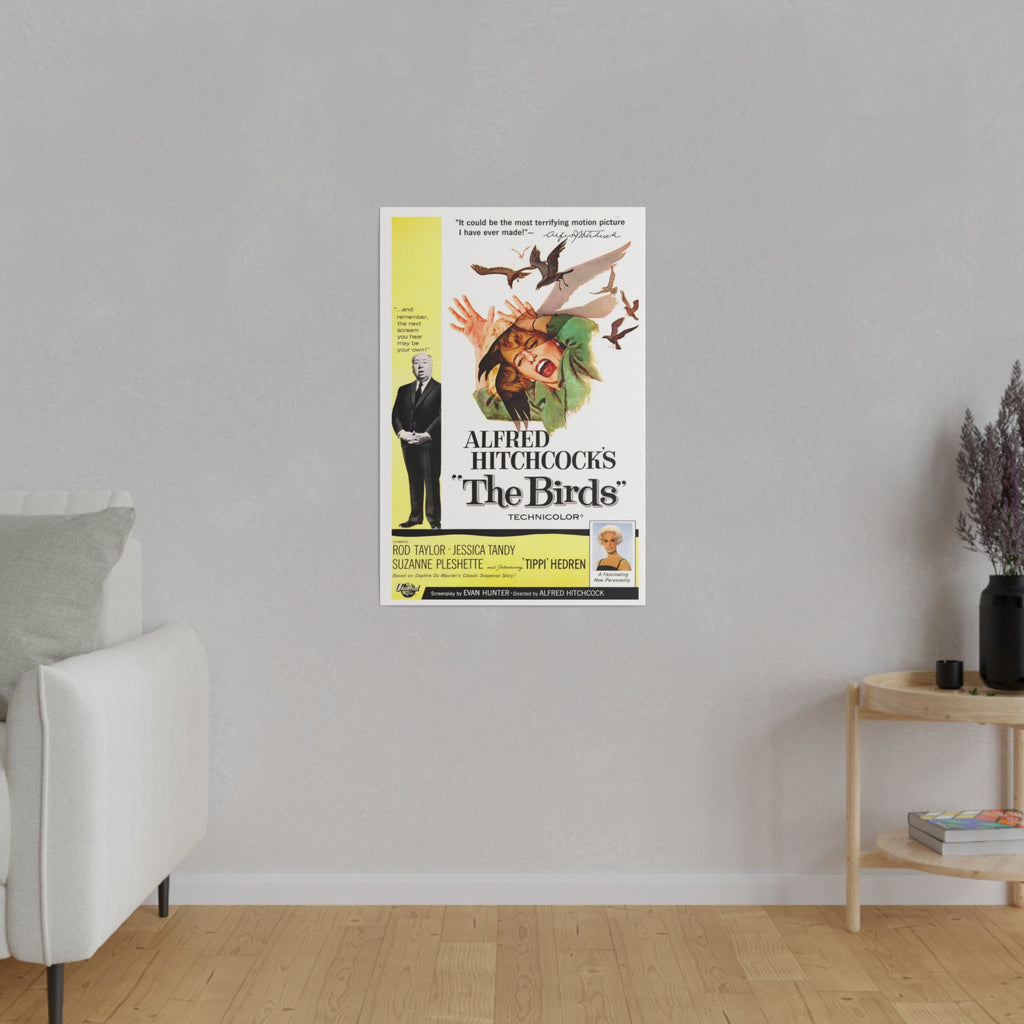Alfred Hitchcock's The Birds Vintage Movie Poster Custom Canvas Wall Print