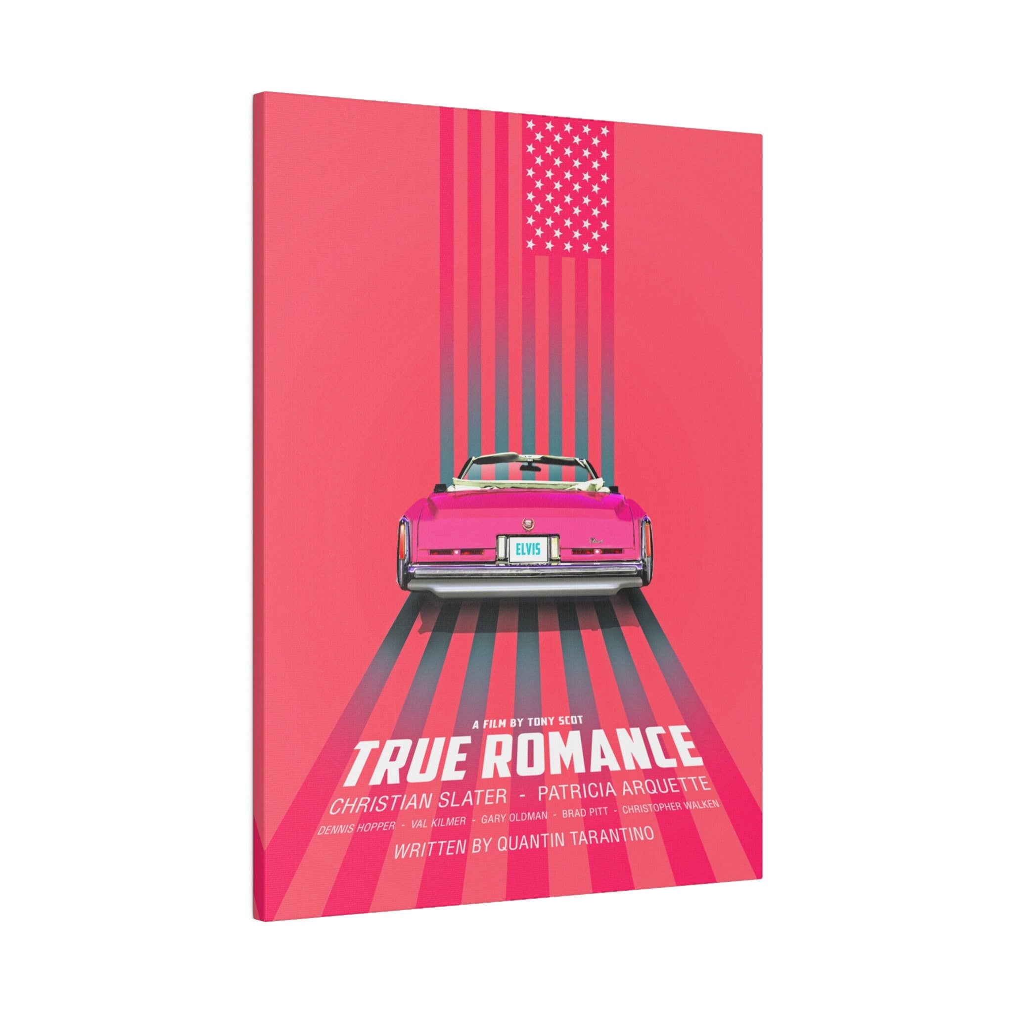 True Romance Pink Cadillac Custom Canvas Wall Print