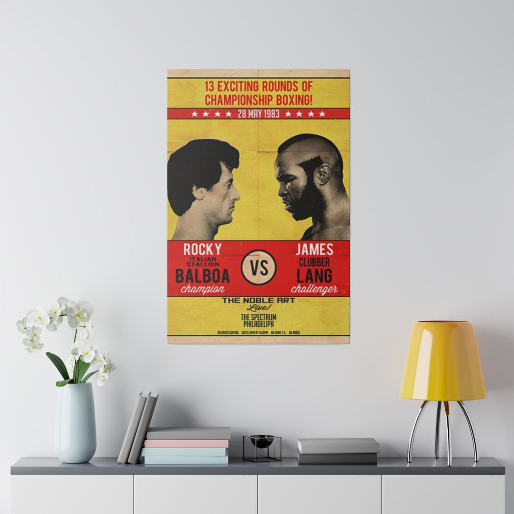 Rocky Vs. James Clubber Lang Fight Poster Custom Canvas Wall Print