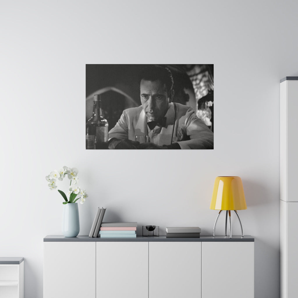 Casablanca Rick Humphrey Bogart B/W Custom Canvas Wall Print