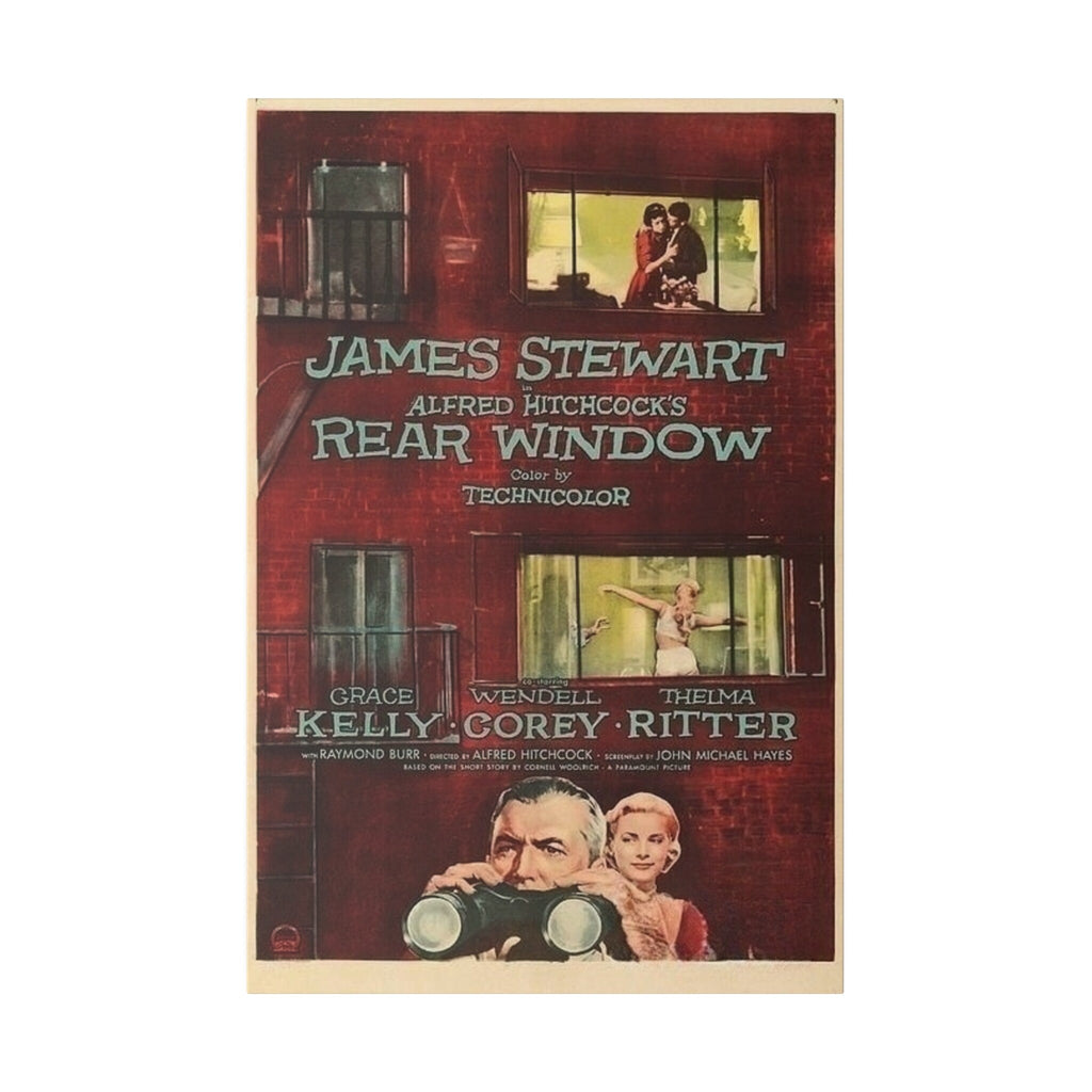 Alfred Hitchcock's Rear Window Vintage Movie Poster Custom Canvas Wall Print