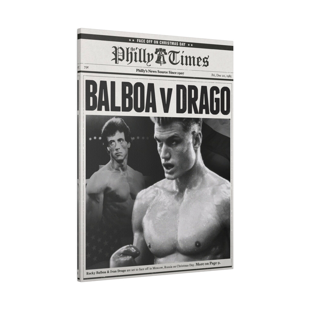 Rocky Vs. Ivan Drago Newspaper Poster Custom Canvas Wall Print