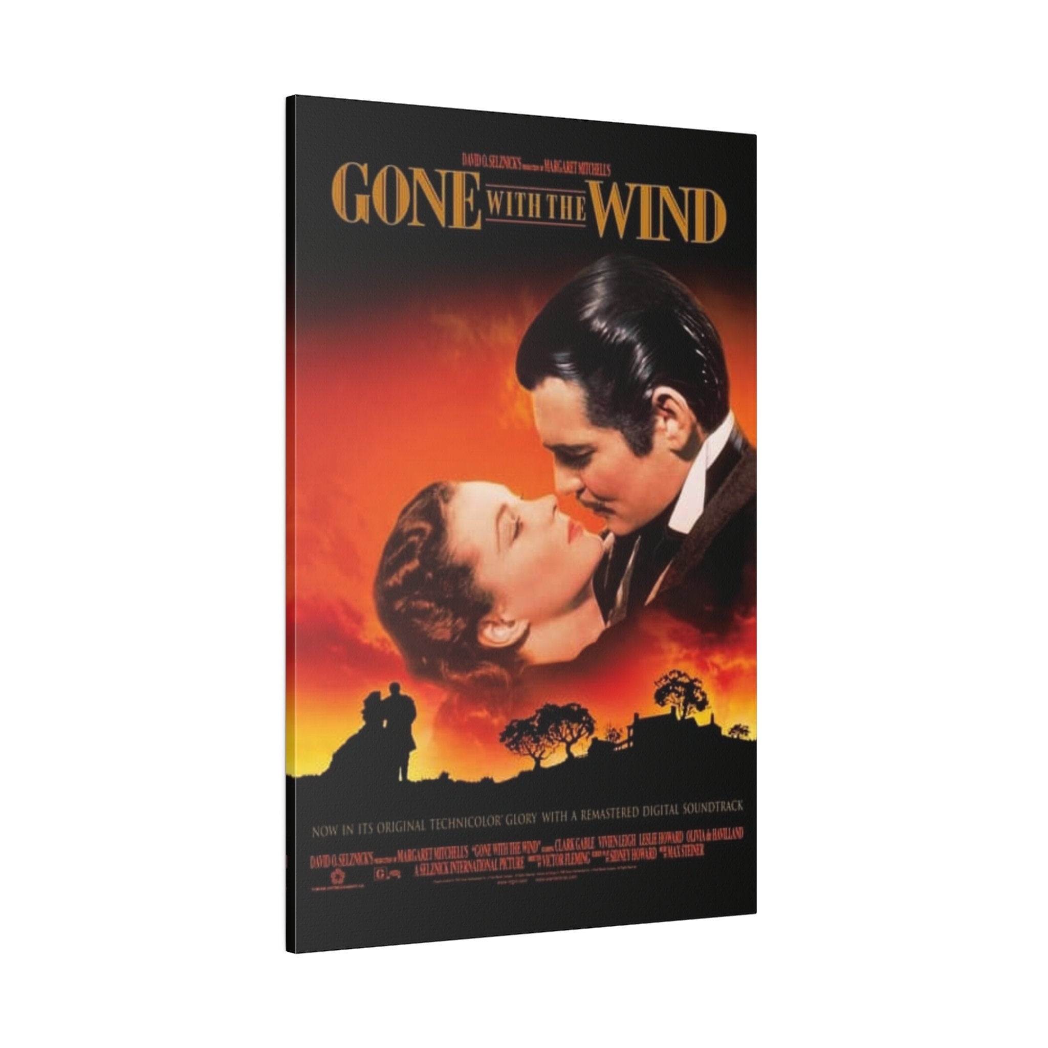 Gone With The Wind Movie Poster Custom Canvas Wall Print