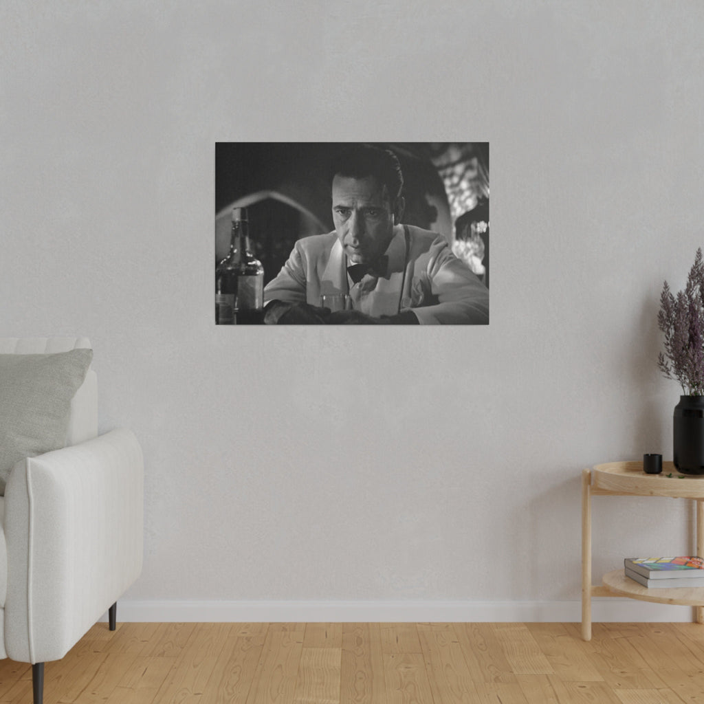 Casablanca Rick Humphrey Bogart B/W Custom Canvas Wall Print