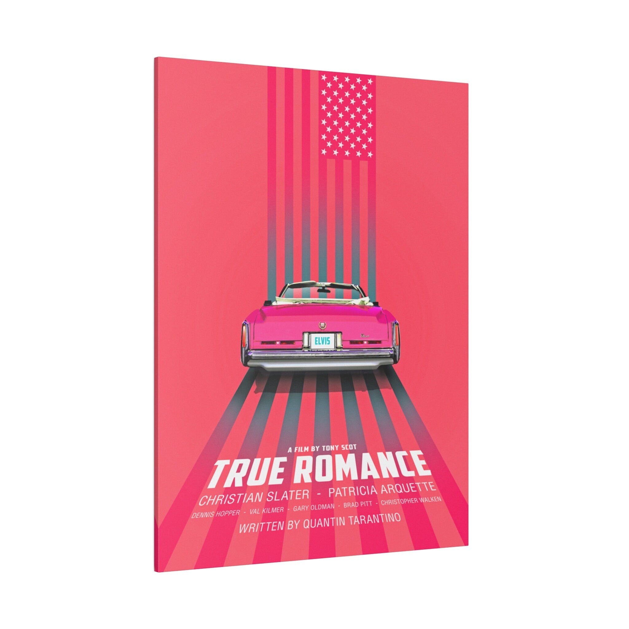True Romance Pink Cadillac Custom Canvas Wall Print