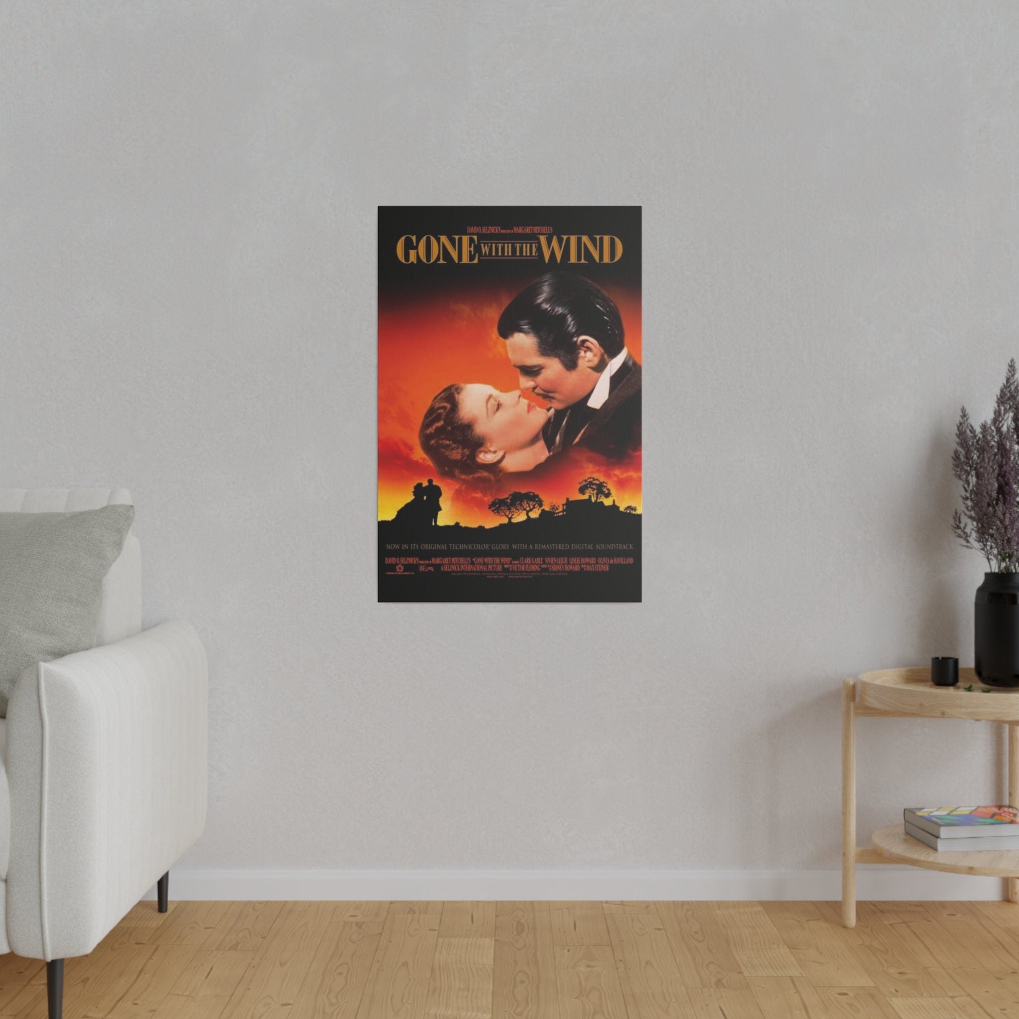 Gone With The Wind Movie Poster Custom Canvas Wall Print
