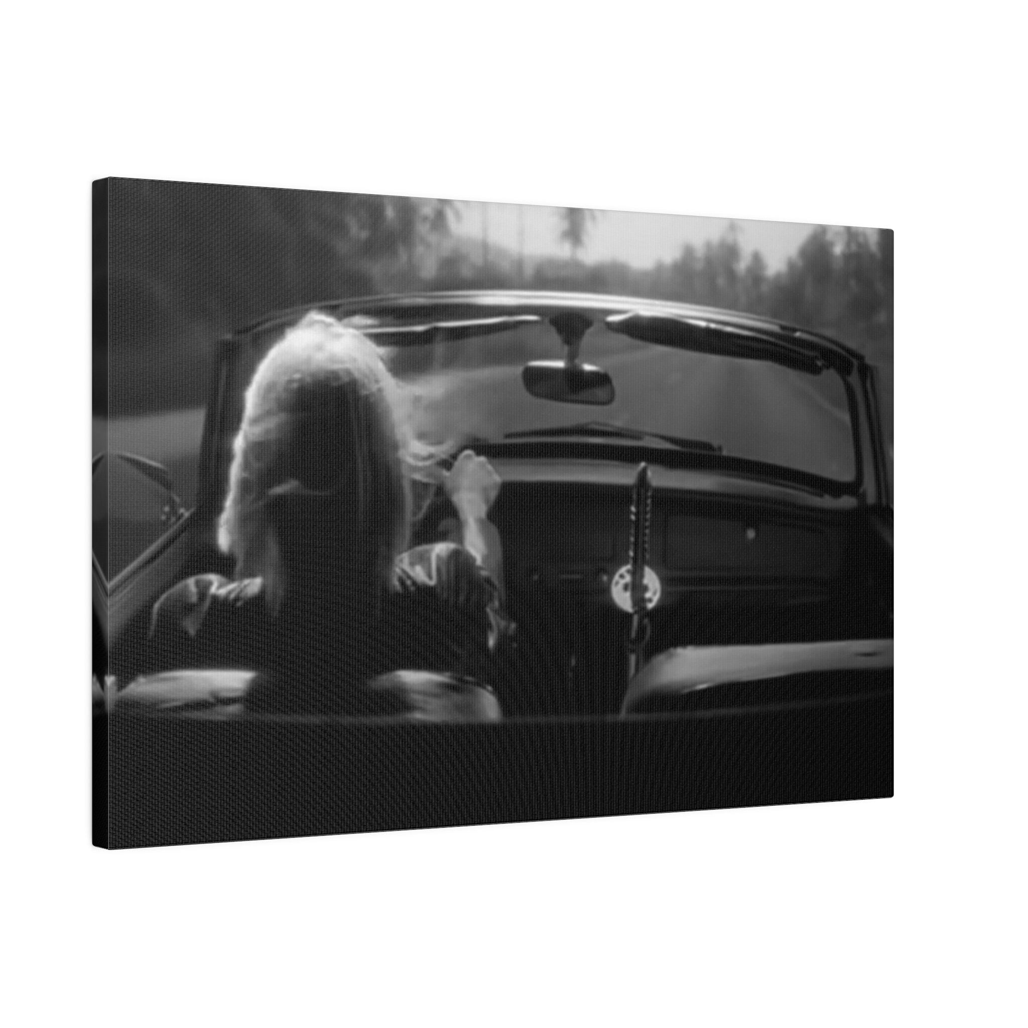 Kill Bill B/W Driving Custom Canvas Wall Print