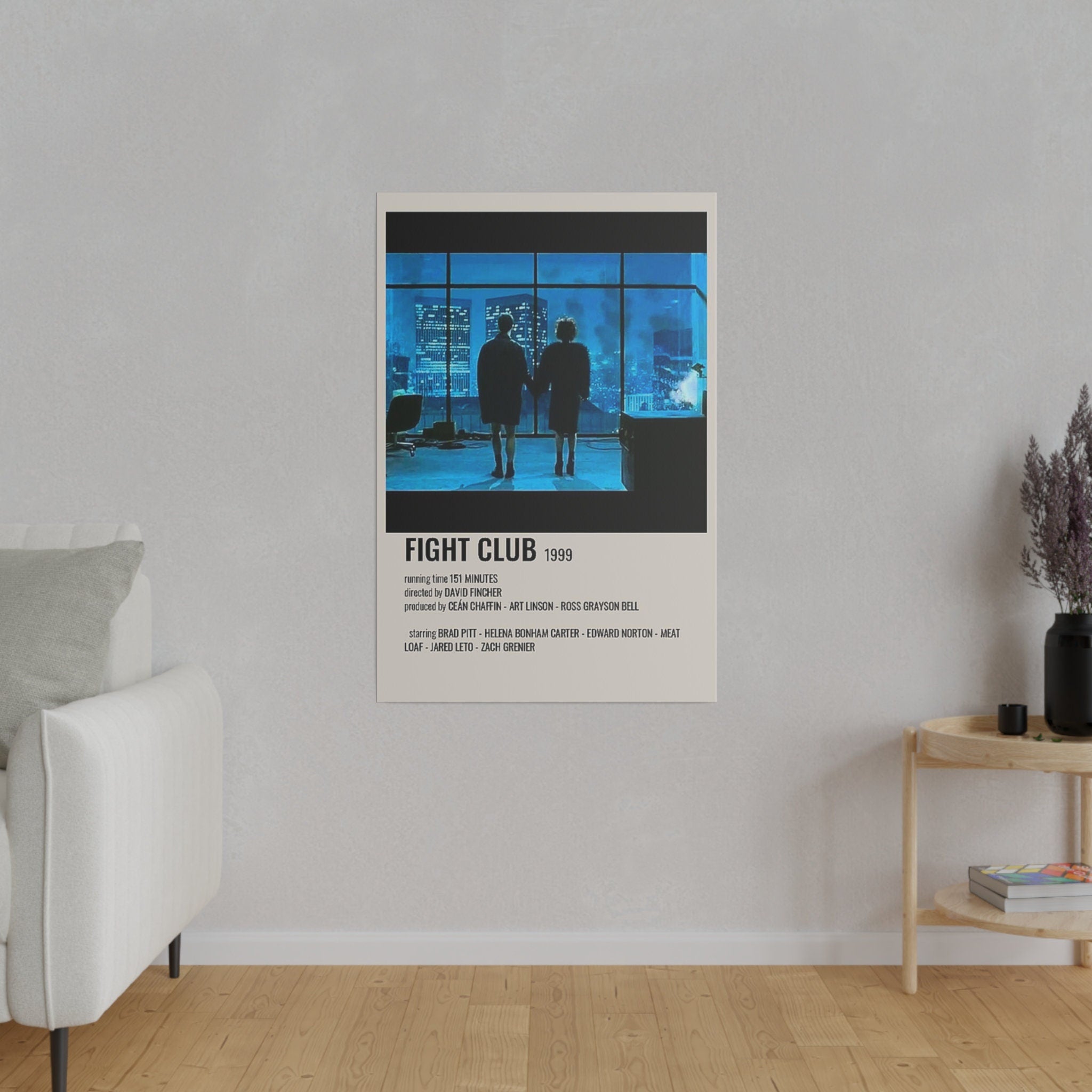 Fight Club Minimalist Movie Poster Custom Canvas Wall Print