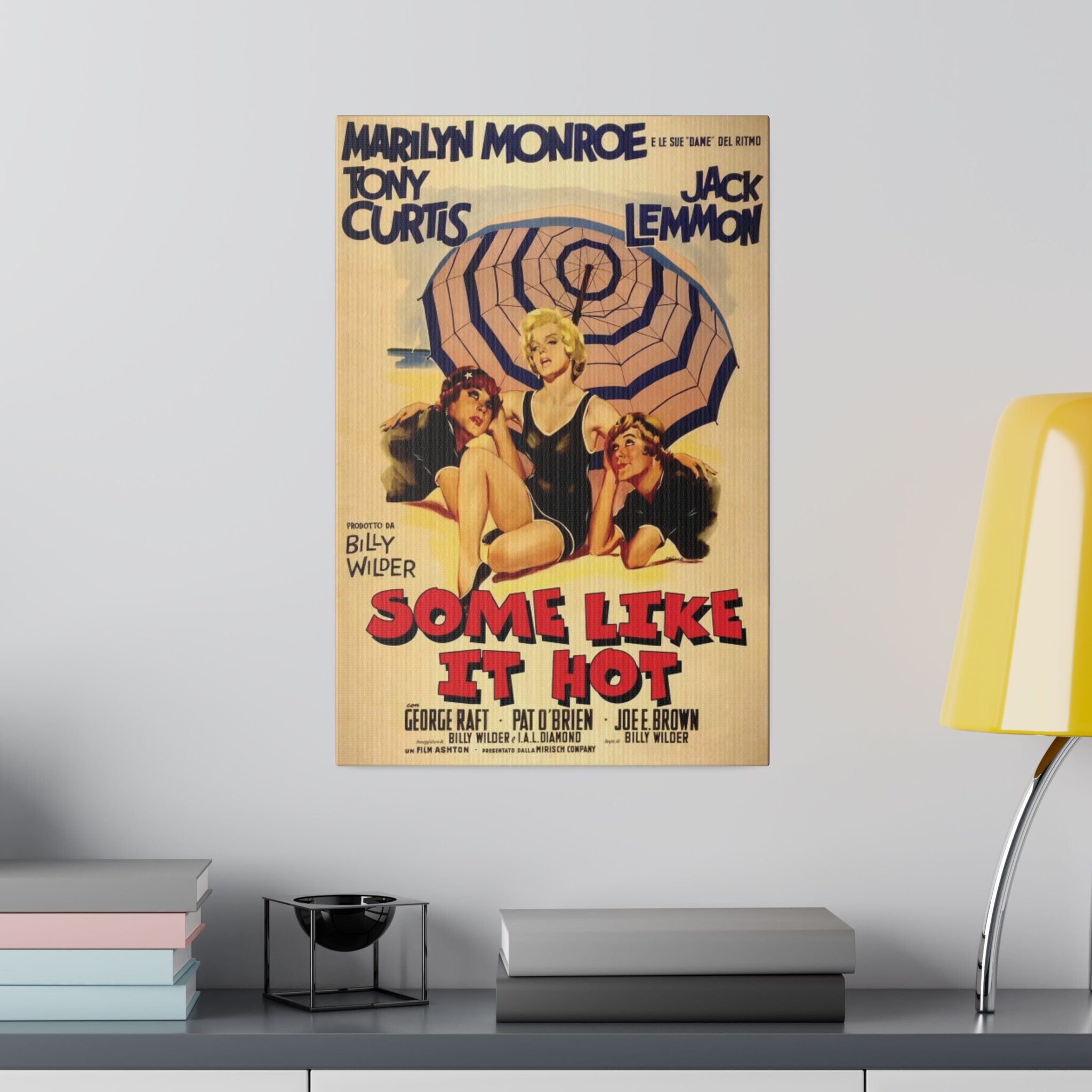 Marilyn Monroe Some Like It Hot Movie Poster Custom Canvas Wall Print