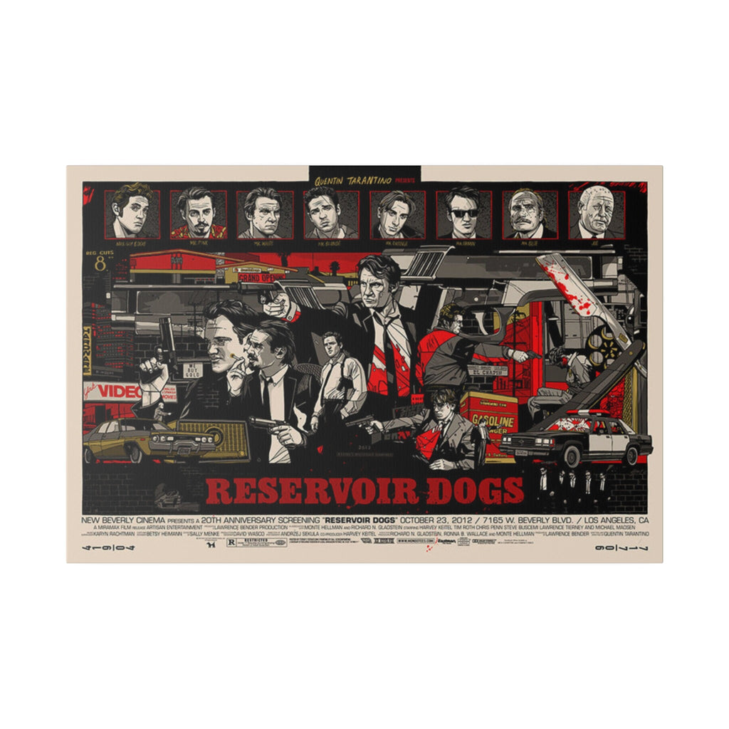 Reservoir Dogs Comic Book Style Movie Poster Custom Canvas Wall Print