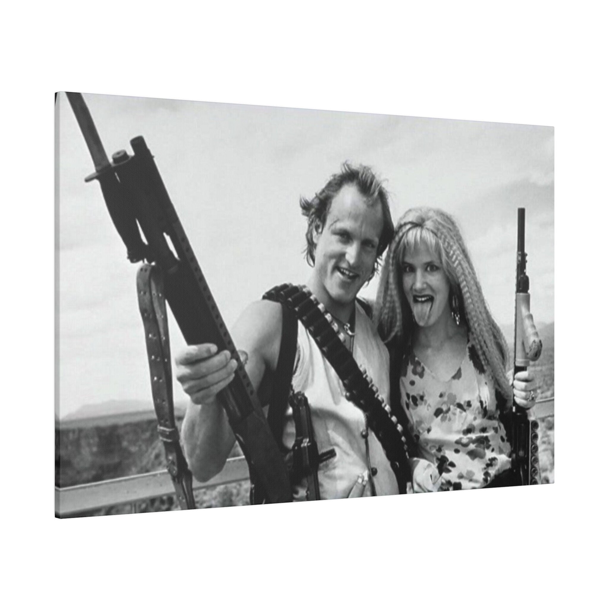 Natural Born Killers Mickey and Mallory B/W Custom Canvas Wall Print