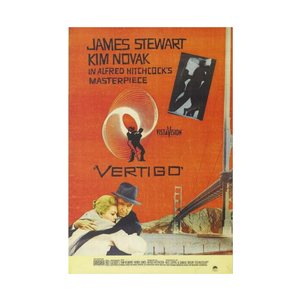 Alfred Hitchcock's Vertigo Vintage Movie Poster Custom Canvas Wall Print