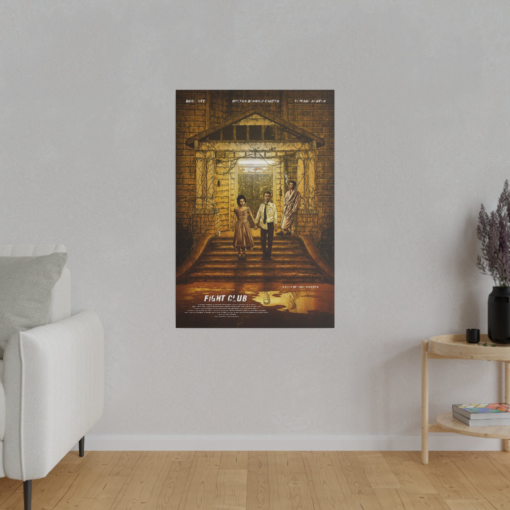 Fight Club Animated Movie Poster Custom Canvas Wall Print